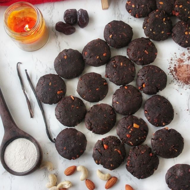 Dark Chocolate and Nut Cookies | Semi Sweet Choconut Cookies | Gluten-free, Sugar-free, Wholegrain & Plant-based