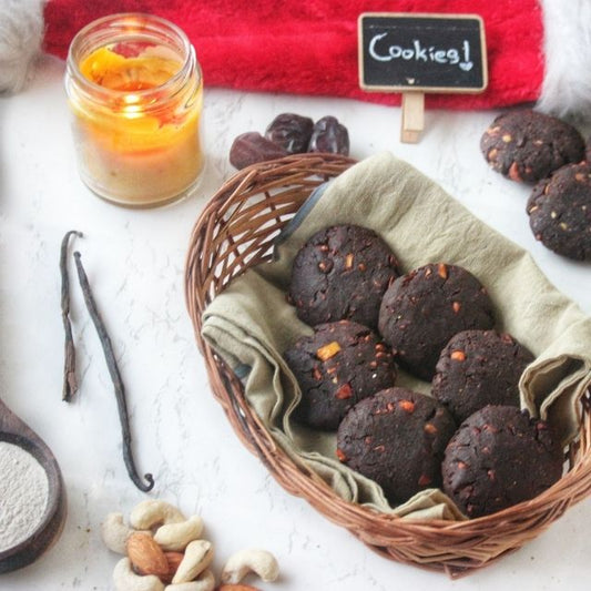 Dark Chocolate and Nut Cookies | Semi Sweet Choconut Cookies | Gluten-free, Sugar-free, Wholegrain & Plant-based