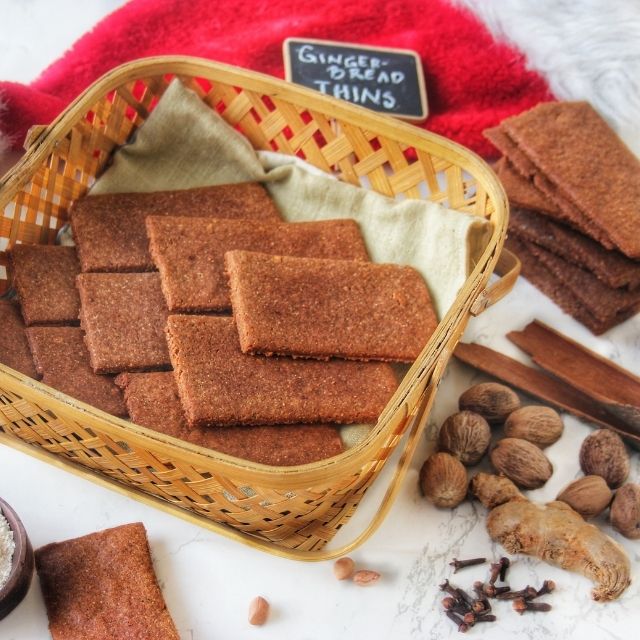Gingerbread Thins - Crispy Thin Gingerbread Cookies | Wholegrain, Plant-based