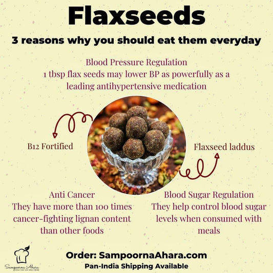 Vitamin B12 Fortified Flaxseed Laddus are HERE! | Sampoorna Ahara - Healthy Food, Tasty Food