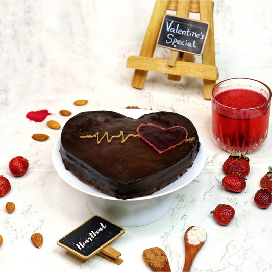 Heartbeat Cake with Chocolate Almond Butter Frosting