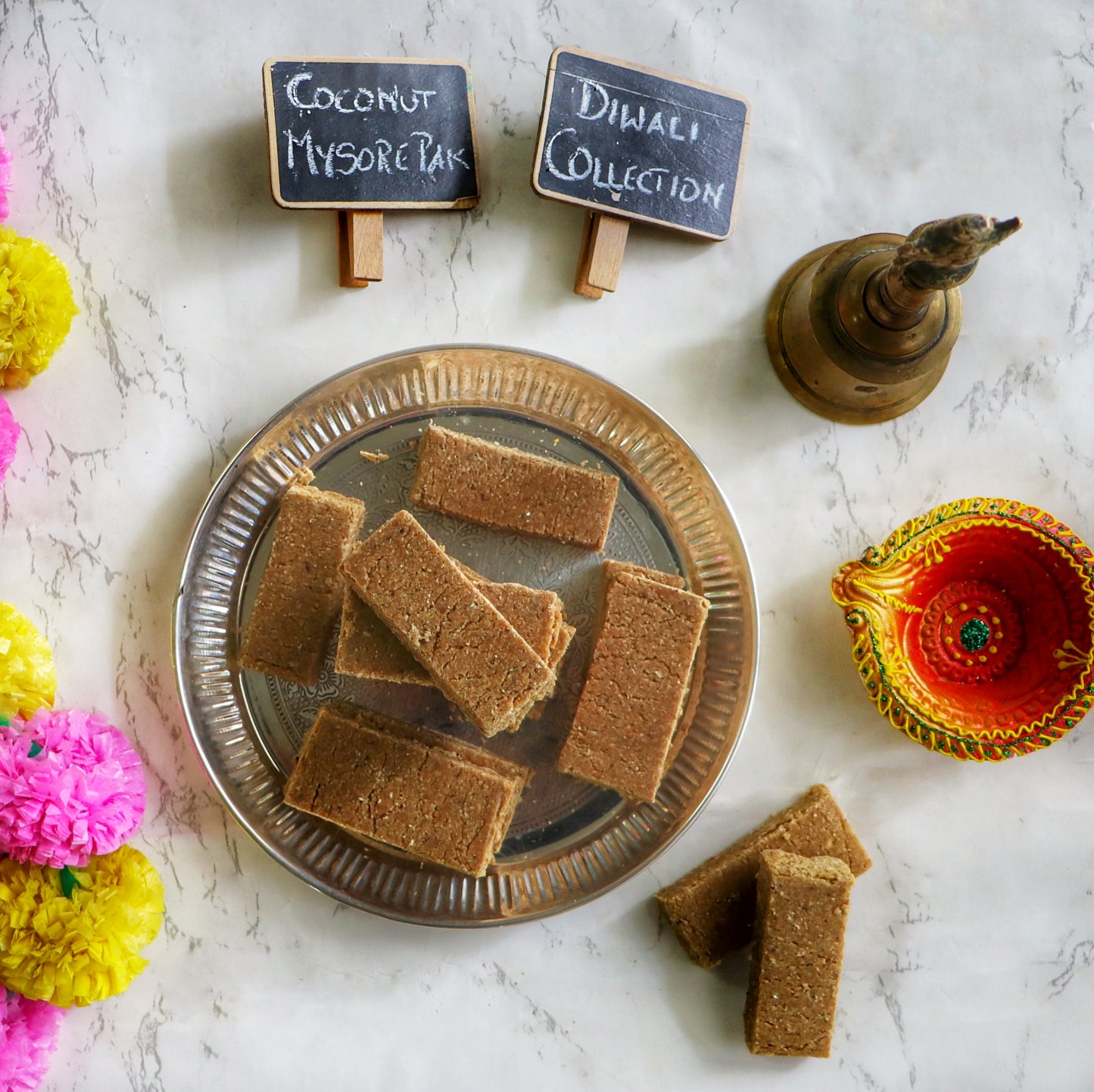 Coconut Mysore Pak - Diwali Special | Sweetened with Molasses & Made with Premium Cashew Butter