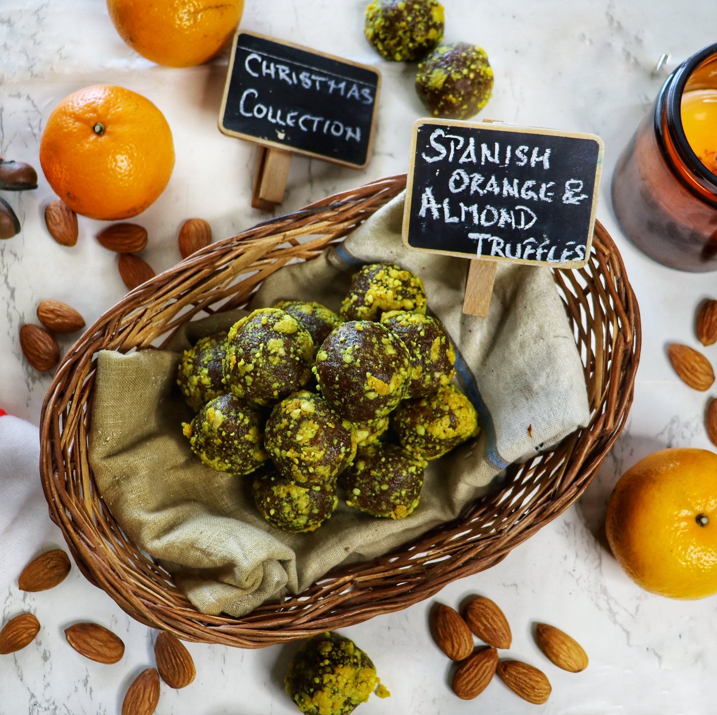 Spanish Orange & Almond Truffles | Christmas Gift Boxes | Sugar-free, Gluten-free & Plant-based