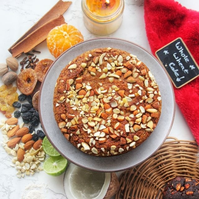 Gluten-Free Plum Cake - Rich Fruit & Nut Christmas Cake | Bangalore Only | Fruit Sweetened, Alcohol-free, Plant-based | 550g