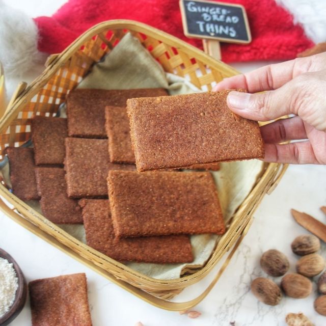 Gingerbread Thins - Crispy Thin Gingerbread Cookies - 500g | Wholegrain, Plant-based